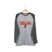 USC Trojans Men's Charcoal Tommy Trojan Head Hillstone Long Sleeve T-Shirt